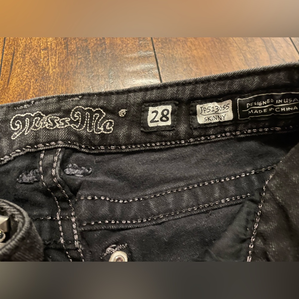 Women’s Washed Black Skinny Jeans Miss Me - Picture 3 of 4